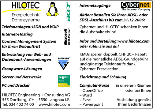 Langnauer Info: Cybernet-Aktion, Kurse