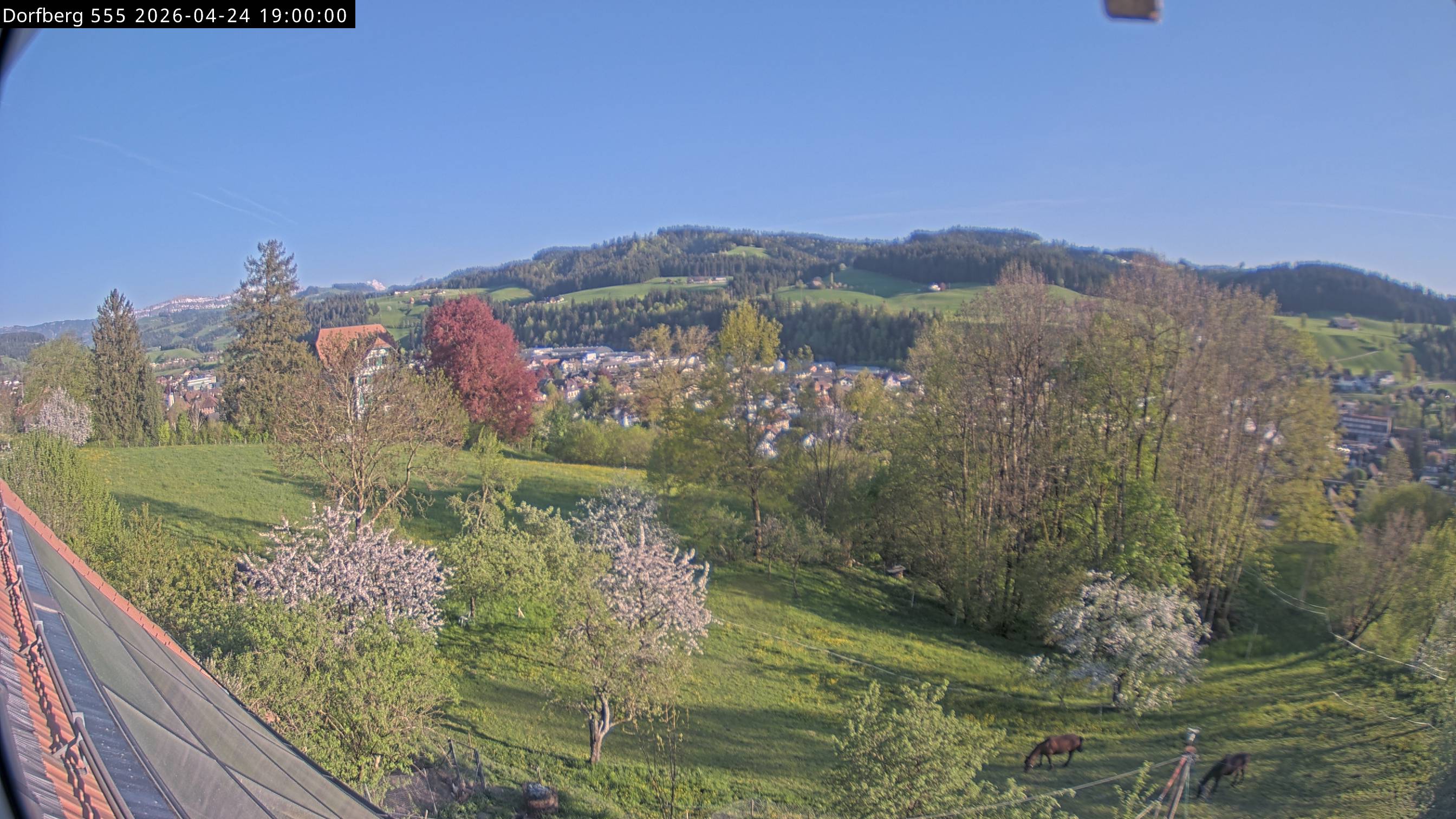 Webcam-Bild: Aussicht vom Dorfberg in Langnau 20260424-190000